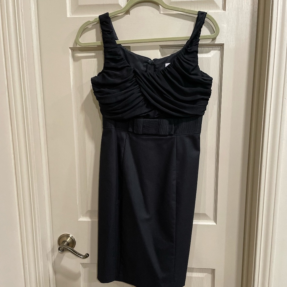 H&M Black Cocktail Dress with Ruched Top